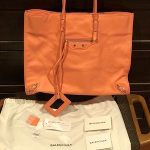 Balenciaga Papier A4 Classic Corail Leather Tote